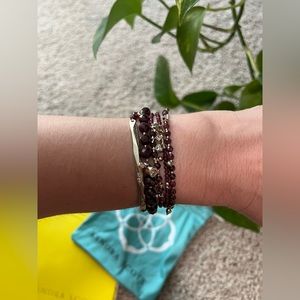 Kendra Scott Supak Burgendy / Maroon Bracelet Stack